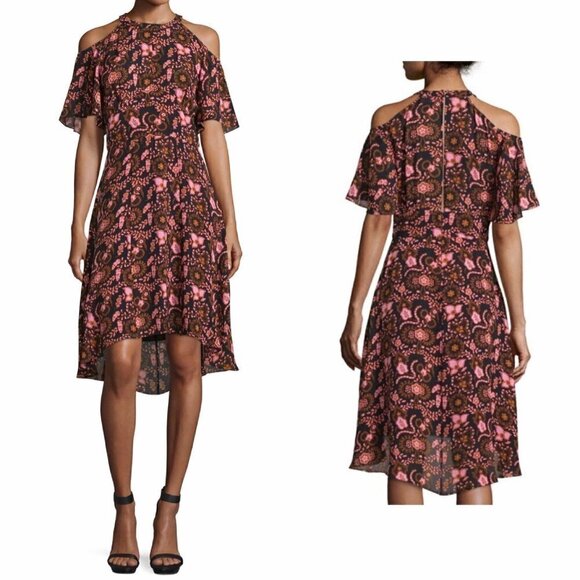 A.L.C. Silk floral cold shoulder dress - Picture 1 of 9